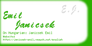 emil janicsek business card